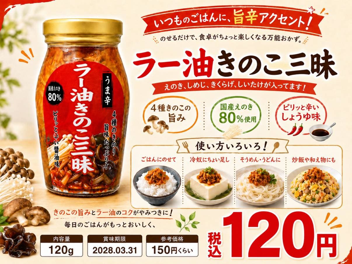 ラー油きのこ三昧