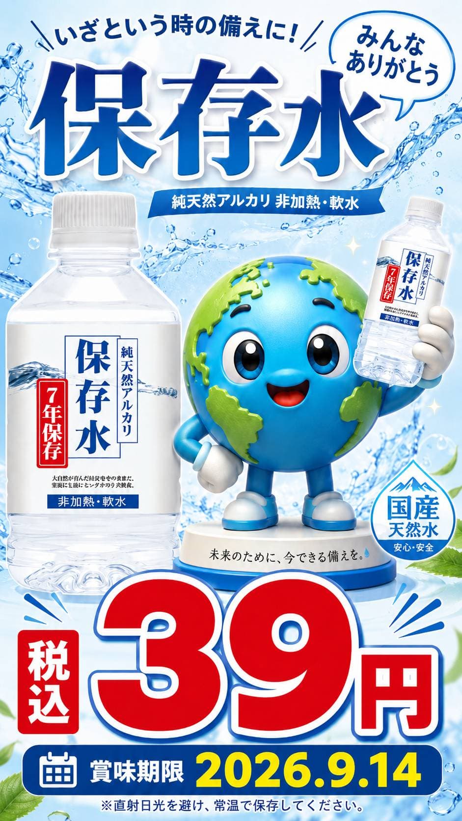 純天然アルカリ保存水